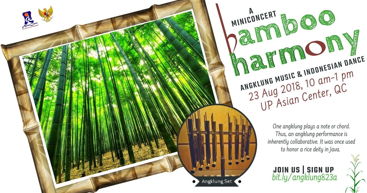 Bamboo Harmony: Angklung Music and Indonesian Dance | A Mini-Concert (23 Aug 2018)