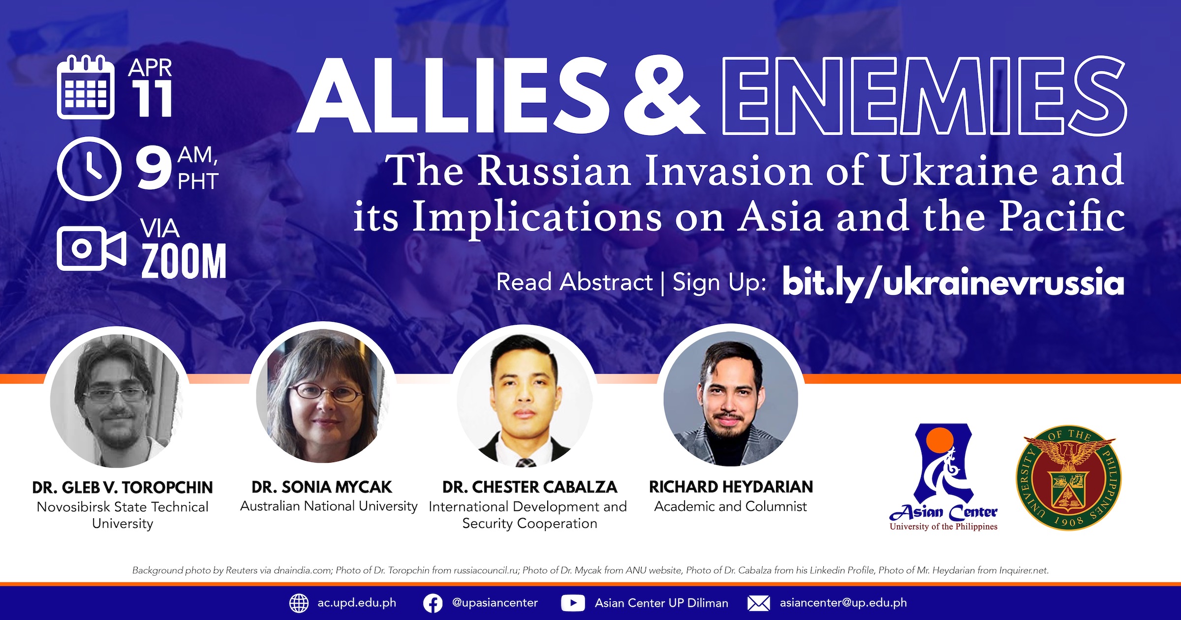 Allies and Enemies: The Russian Invasion of Ukraine and its Impact on Asia and the Pacific | A Webinar (11 April 2022)