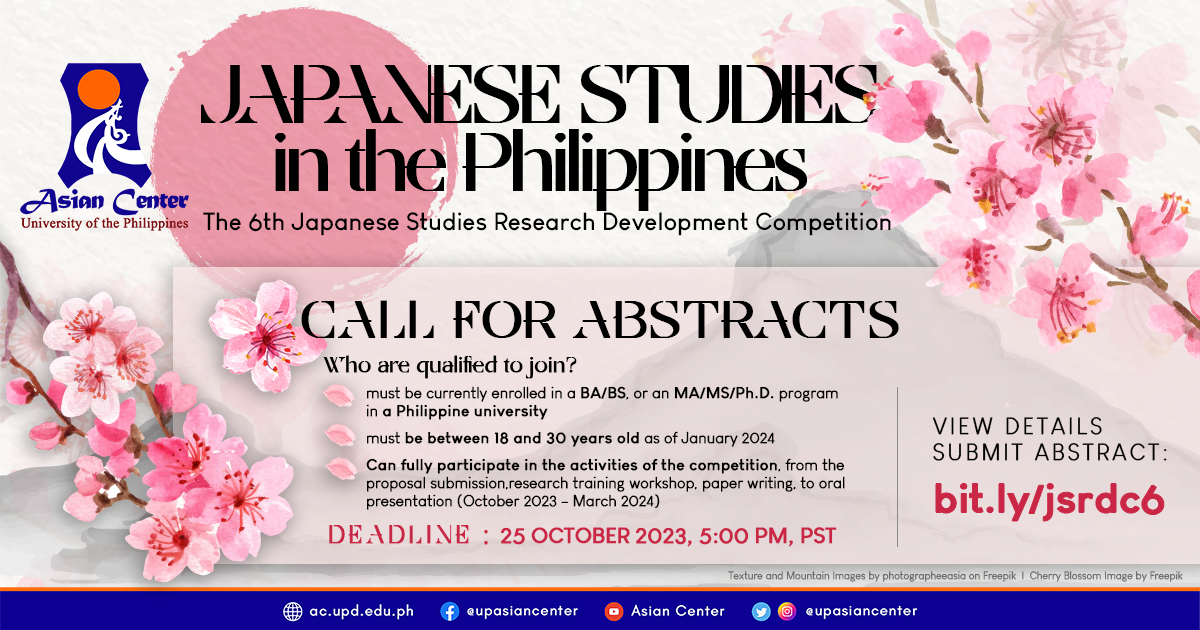 Call for Proposals: The 6th Japanese Studies Research Development Competition in the Philippines