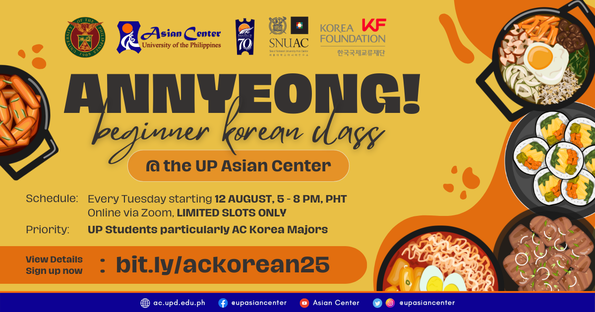 ANNYEONG! Free Online Beginner Korean Language Class @ UP Asian Center