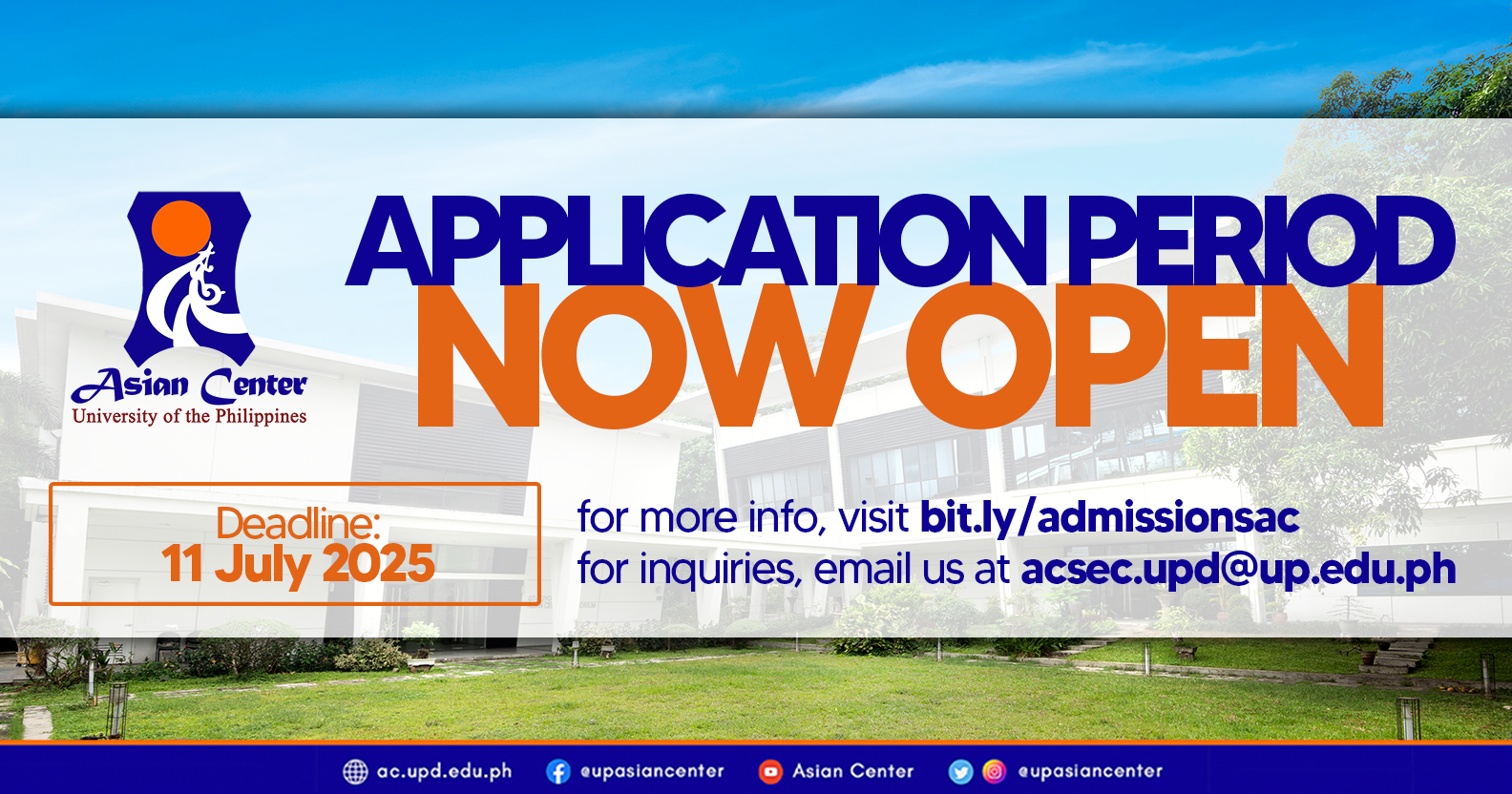 Applications Now Open!  |  First Semester, AY 2025-2026