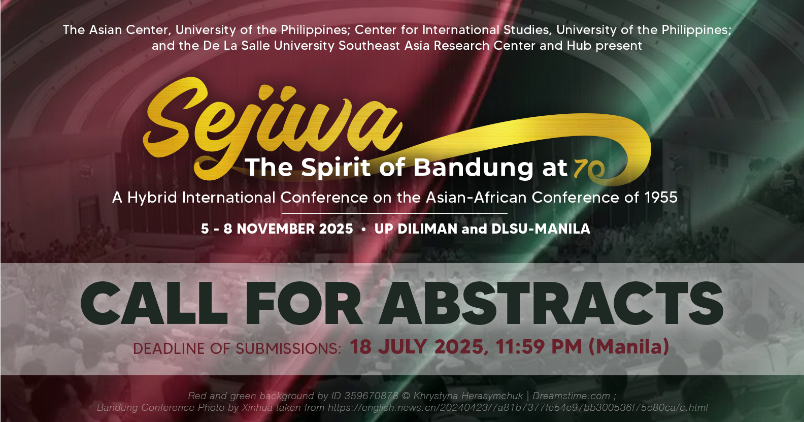 [CALL FOR ABSTRACTS]  Sejiwa: The Spirit of Bandung at 70  |  A Hybrid International Conference on the Asian-African Conference of 1955