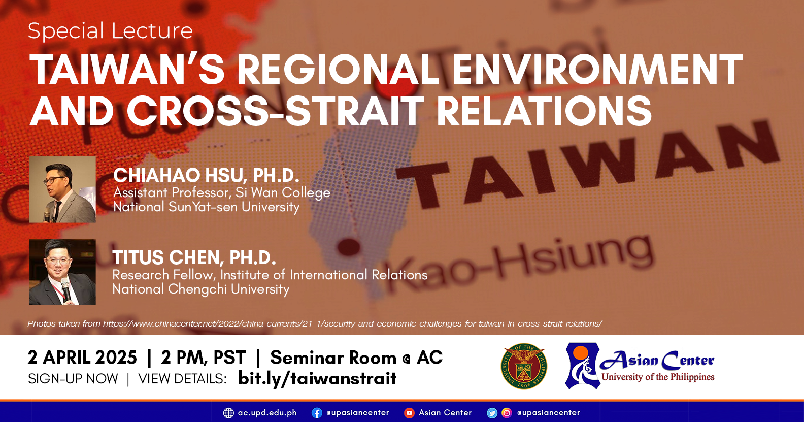 Taiwan’s Regional Environment and Cross-Strait Relations  |  A Special Lecture