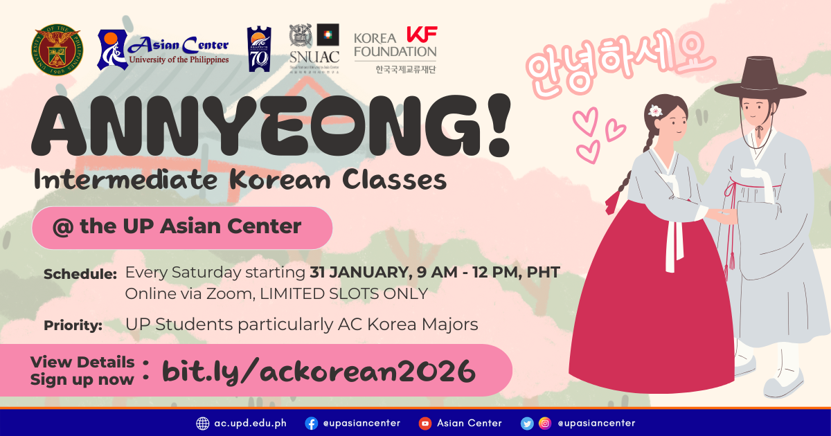 ANNYEONG! Free Online Intermediate Korean Language Class @ UP Asian Center