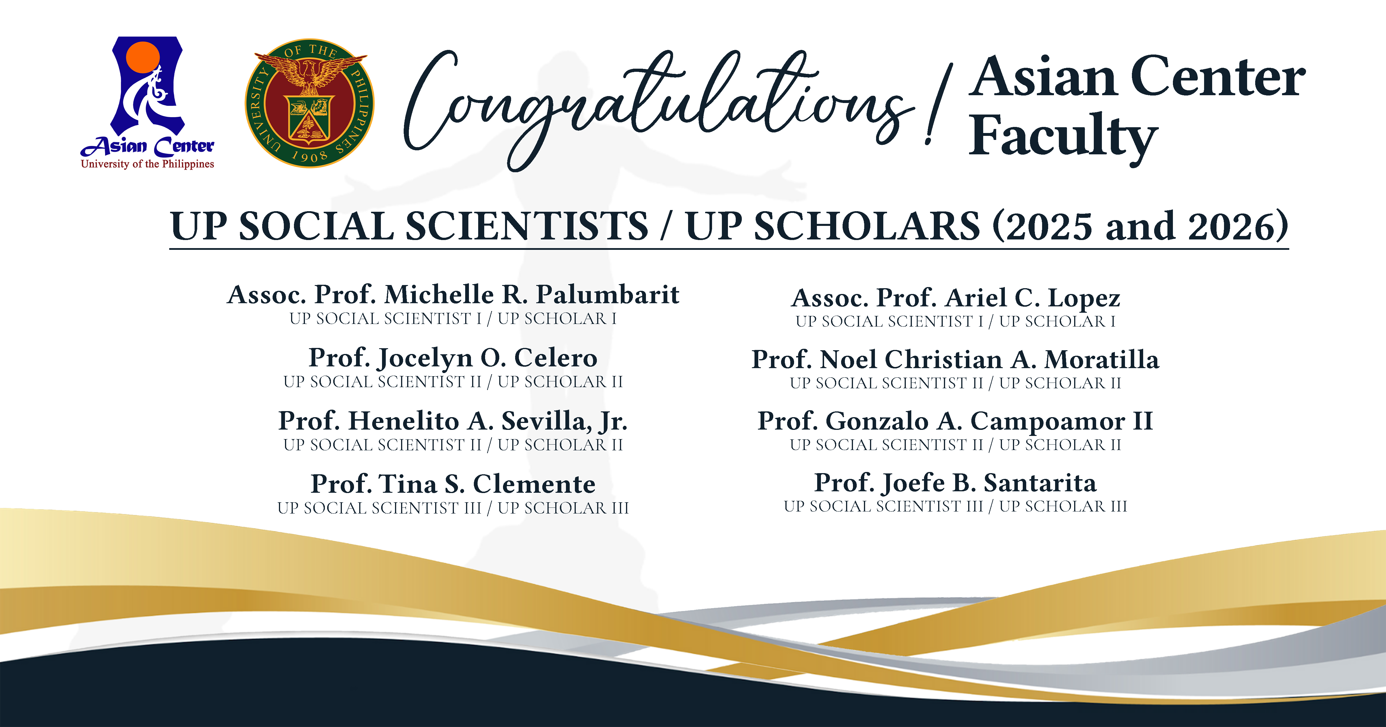 Asian Center Faculty Named UP Social Scientists for 2025 and 2026