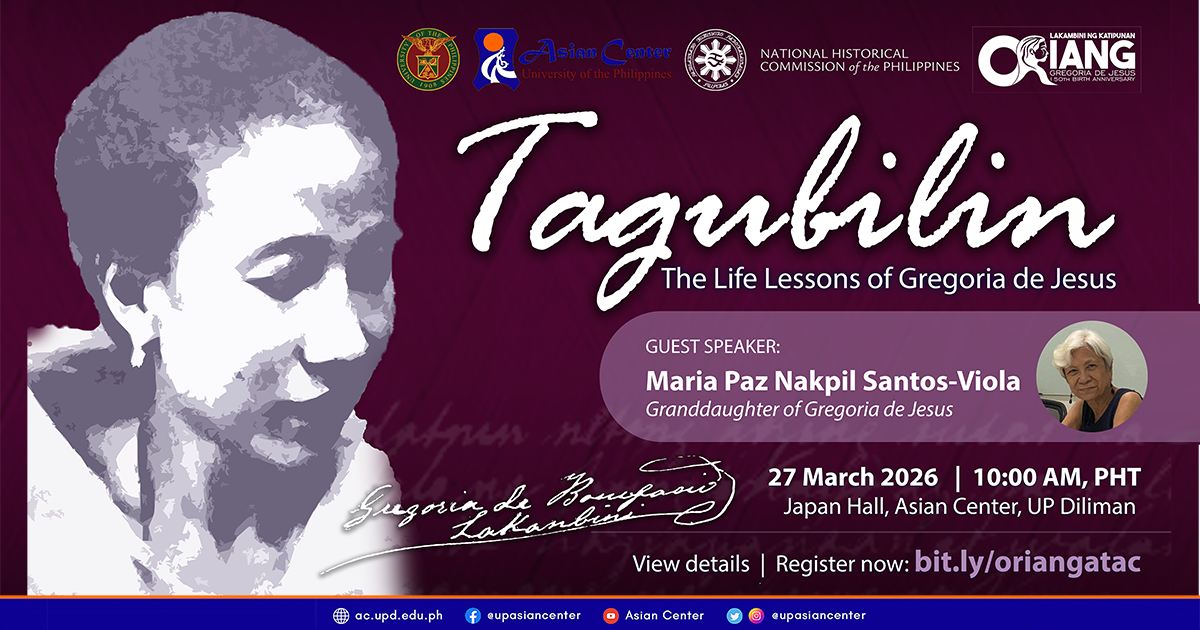 Tagubilin: The Life Lessons of Gregoria de Jesus | A Traveling Exhibit and Lecture by the NHCP