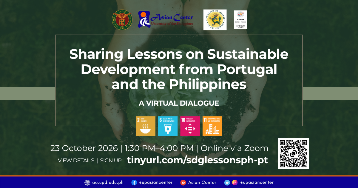 Sharing Lessons on Sustainable Development from Portugal and the Philippines  |  A Virtual Dialogue