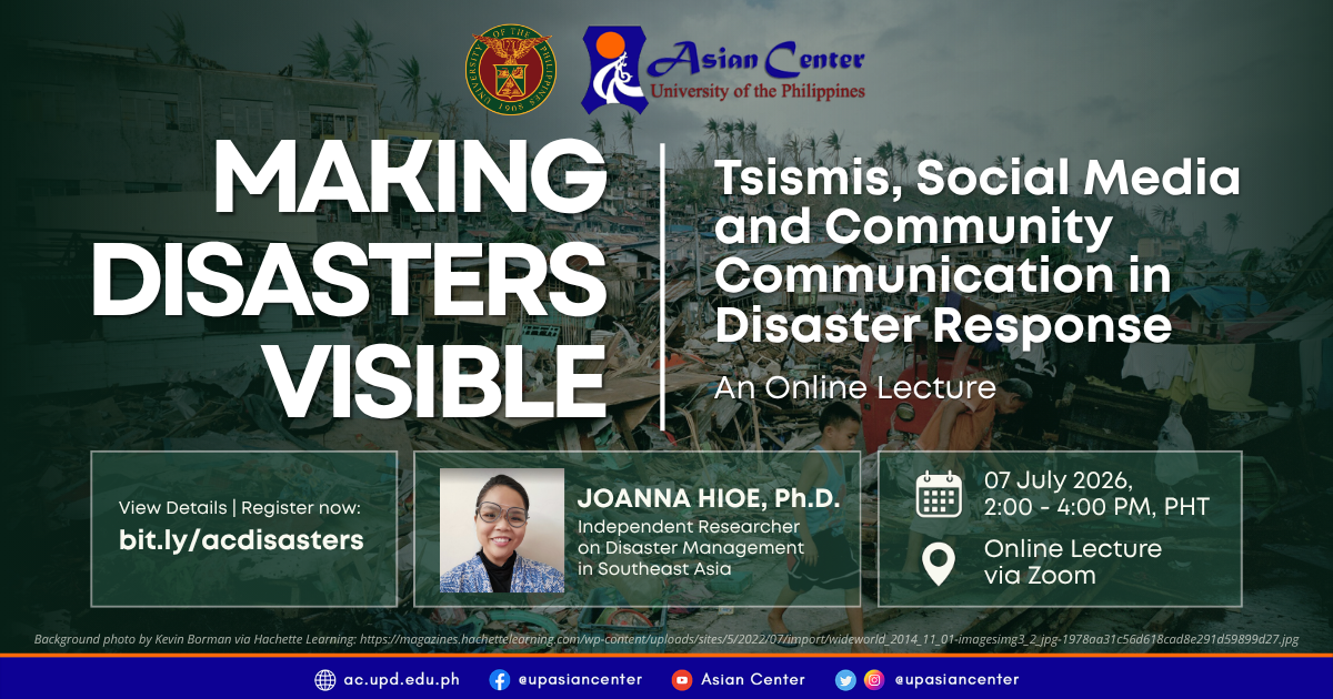Making Disasters Visible: Tsismis, Social Media and Community Communication in Disaster Response  |  An Online Lecture
