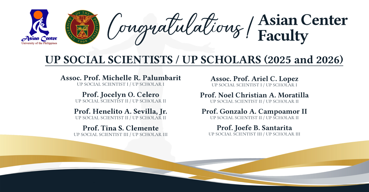 Asian Center Faculty Named UP Social Scientists for 2025 and 2026