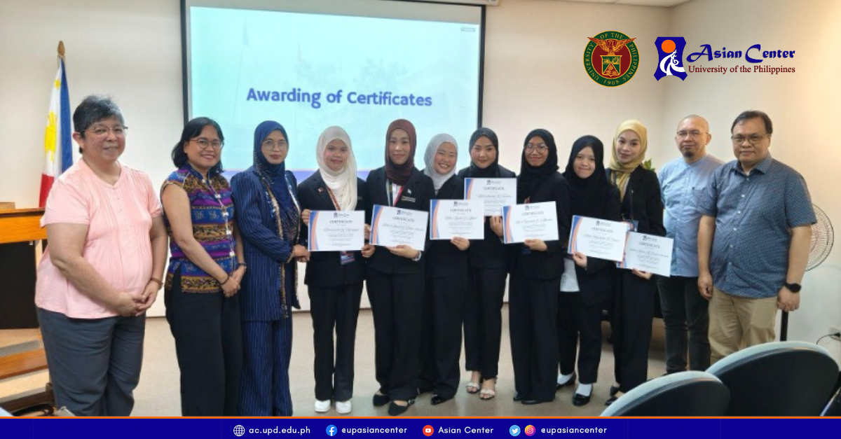 UP Asian Center hosts 7 Interns from MSU-Marawi
