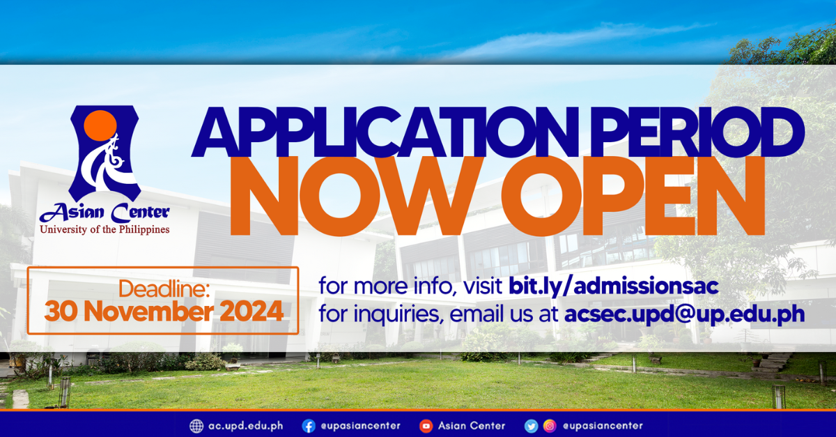 Application Now Open!  |  Second Semester, AY 2024-2025