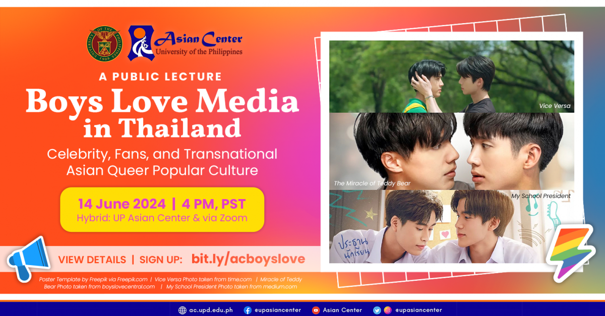 Boys Love Media in Thailand: Celebrity, Fans, and Transnational Asian Queer Popular Culture | A Public Lecture