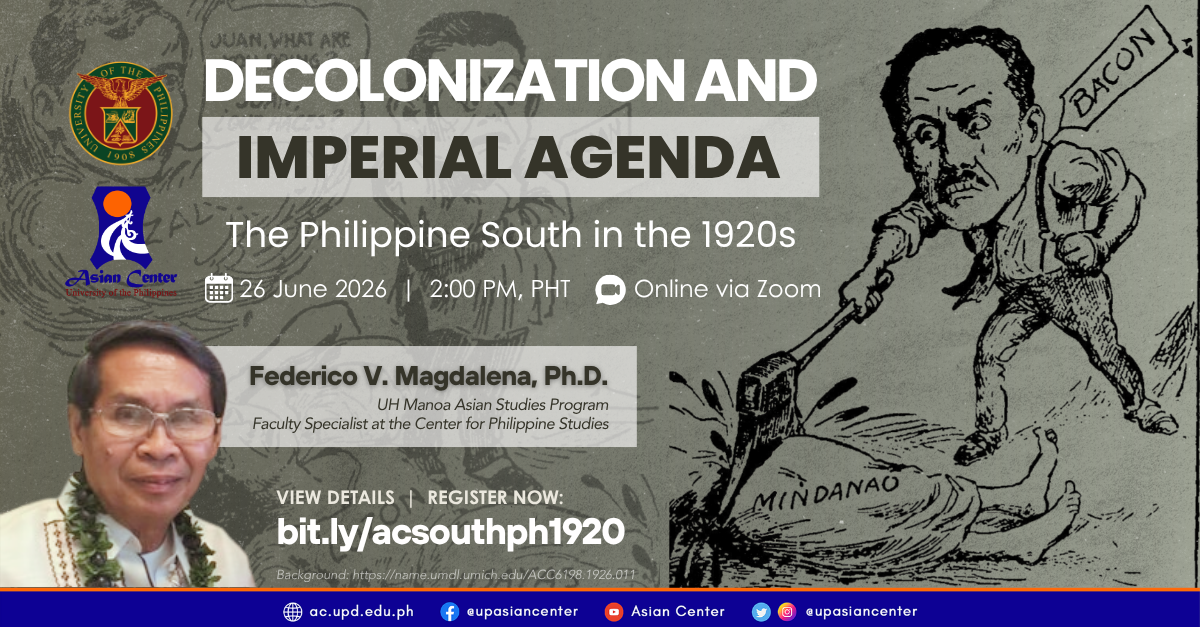 Decolonization and Imperial Agenda: The Philippine South in  the 1920’s | An Online Lecture