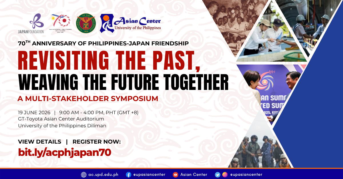 Revisiting the Past, Weaving the Future Together  |  A Multi-Stakeholder Symposium on the 70th Anniversary of Philippines-Japan Friendship